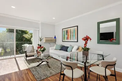 a living room with a white couch and a glass table at 628 Escape to Relaxation-Free Wifi-Free Parking in Encinitas