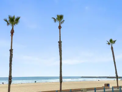 a group of palm trees on the beach at 209A Beach Living at its Best in Oceanside
