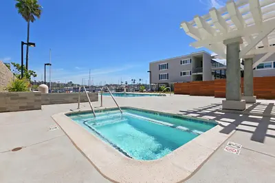 a swimming pool in the middle of a courtyard at 209A Beach Living at its Best in Oceanside