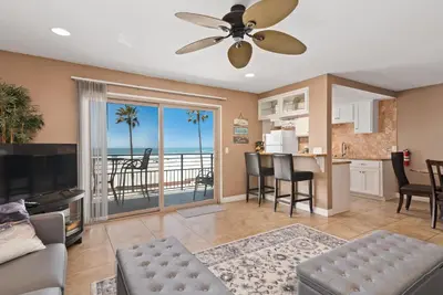 a living room with a view of the ocean at 309A - Ocean and Beach View in Oceanside