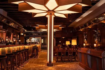 a bar with chairs and a large star ceiling at North Park Retreat - Trendy - Tranquil - Vibrant in San Diego