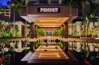 a rendering of the entrance to a hotel lobby at Pendry Newport Beach in Newport Beach