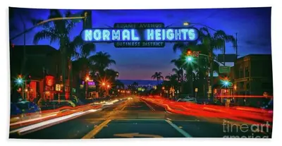 a city street with a sign that reads normal heights at Artfully-styled bungalow in the heart of it all in San Diego