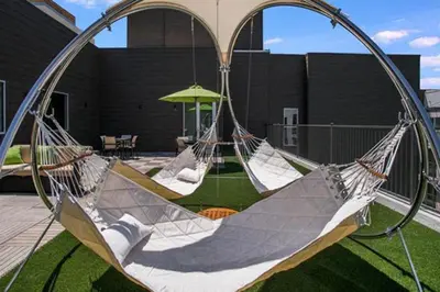a group of three hammocks in a yard at Mission Valley 1br w gym wd pool nr bars SAN-14 in San Diego