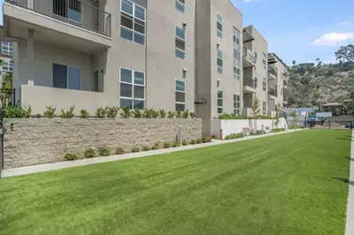 a large green lawn in front of a building at Mission Valley 1br w gym wd pool nr bars SAN-14 in San Diego