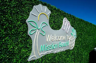 a welcome to mason bar sign in the grass at Ocean & Bay Panorama 4 Levels Rooftop with Hot Tub in San Diego