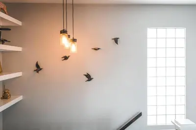 a bunch of birds on a wall in a room at PORCHLIGHT HOME Central San Diego FREE parking in San Diego