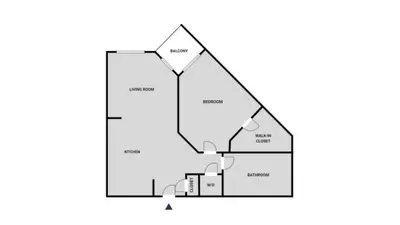 a black and white floor plan of a house at Mission Valley 1br w gym wd pool nr bars SAN-18 in San Diego