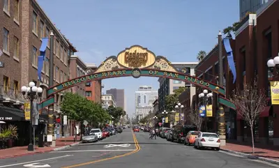 an archway over a street in a city at REDECORATED - Seaside Dream - Jacuzzi - Patio in San Diego