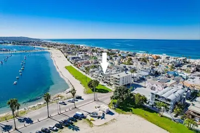 an aerial view of a beach and a city at Bay Style 2 in San Diego
