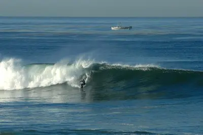 a person riding a wave on a surfboard in the ocean at Beach & Bay in San Diego