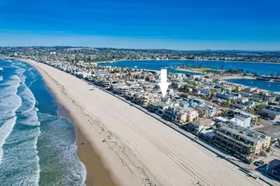 an aerial view of a beach with condos at Strandway Suite 6 in San Diego