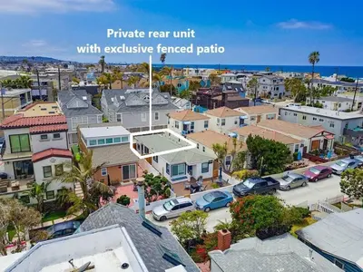 an aerial view of a city with houses and cars at Marina 2 in San Diego