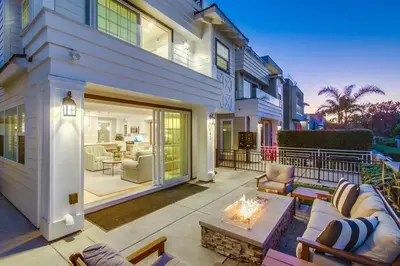 a home with a patio with a fire pit at Cali Vibes in San Diego