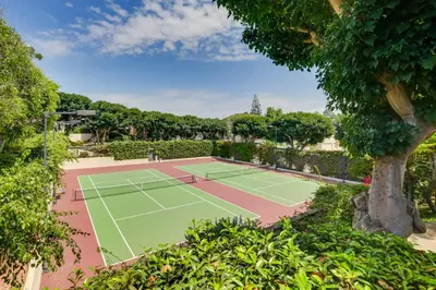 an overhead view of a tennis court at Solana Beach Condo with Community Pool, Beach Access in Solana Beach