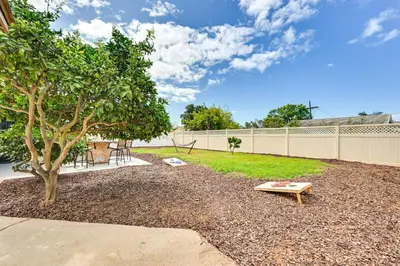 a park with a tree and a bench at Sunny San Diego Home with Private Yard and Grill! in San Diego