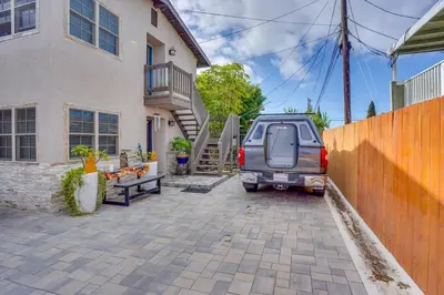 a van parked in front of a house at Costa Mesa Rental with Private Hot Tub and Fire Pit! in Costa Mesa