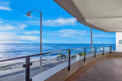 a balcony with a view of the ocean at Escape to Neptune in San Diego