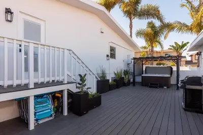 a deck with plants on a house at CB-3900A - Coastal Carlsbad Surfer's Dream in Carlsbad