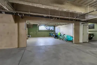 a group of bikes parked in a garage at Bay View Dream - Steps to Bay, Rooftop Patio & AC in San Diego