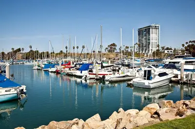 a bunch of boats are docked in a marina at Brooks Beach Vacations Villa C205 Oceanside in Oceanside