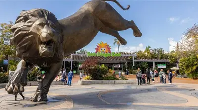 a statue of a lion in a park at San Diego Stay, Pool, Gym, Near Zoo, Petco Park & SeaWorld in San Diego