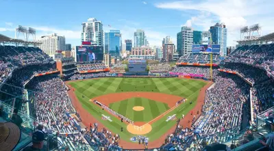 an aerial view of a baseball game in a stadium at San Diego Stay, Pool, Gym, Near Zoo, Petco Park & SeaWorld in San Diego
