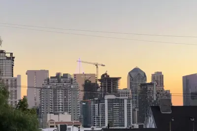 a view of a city skyline with skyscrapers at Guest House next to Little Italy in San Diego