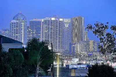 a view of a city skyline with tall buildings at New! Luxury 5BR, W/Arcade, Sauna, Views, Fire Pit! in San Diego