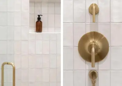 a bathroom with a urinal and a white tiled wall at 2 Free Bikes, Pvt Parking, Steps to Beach! South Mission Beach in San Diego