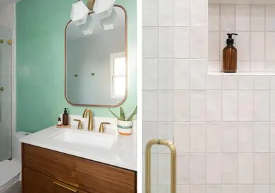 a bathroom with a sink and a mirror at 2 Free Bikes, Pvt Parking, Steps to Beach! South Mission Beach in San Diego