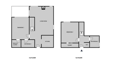 a floor plan at Blueground Mission Valley w gym pool SAN-43 in San Diego