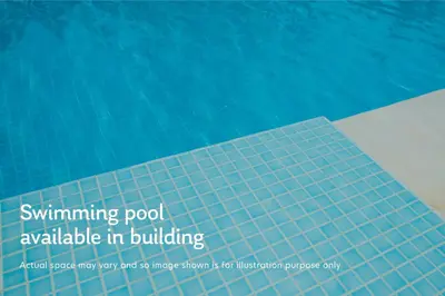 a swimming pool with the words swimming pool available in building at Blueground Mission Valley w gym pool SAN-43 in San Diego
