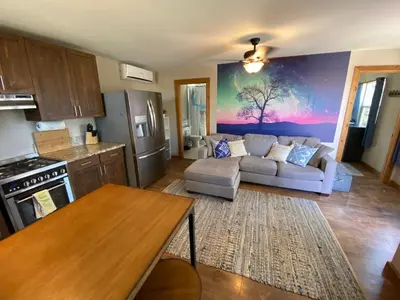 a kitchen and a living room with a couch at #2 - The Eagle's Perch in Pauma Valley