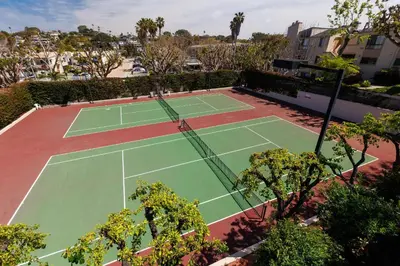 an overhead view of a tennis court at SB-503 - Cali Surfer Lounge in Solana Beach