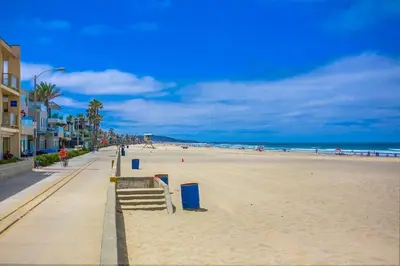 a view of a beach with people and the ocean at Penthouse in San Diego