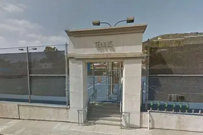 a building with the entrance to a tennis shop at UNEQUALLED LUXURY VILLA BEACH 7000ft 180 VIEW in Laguna Beach