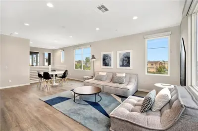a living room with two couches and a table at King Size, Patio, Xbox, Great Park in Irvine