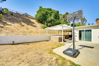 a street sign in front of a house at Fireplace, Hot Tub, Patio and BBQ San Diego Home in Spring Valley