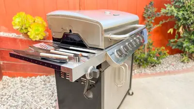 a toaster sitting on top of a grill at Oceanside Oasis - King Bed, Pet Friendly, Fire Pit in Oceanside