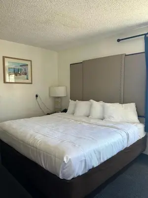 a large bed with white pillows in a room at Back Country Inn in Boulevard