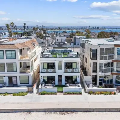Luxury oceanfront fourplex with roof deck sleeps 22