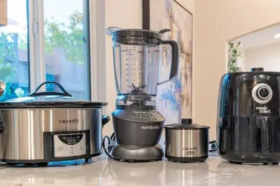 a blender sitting on top of a counter at Luxury Home with Views 15 Min to DT & Coronado Beach in San Diego