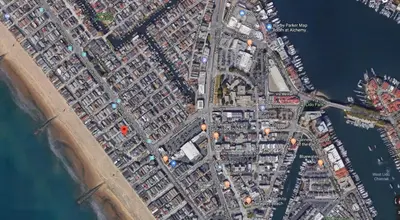 a map of a city with a harbor at 4 Bedrooms in Newport Beach