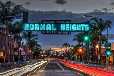 a sign that reads normal lights on a city street at Chic 2Bed And Large Serene Backyard in Heart of SD in San Diego