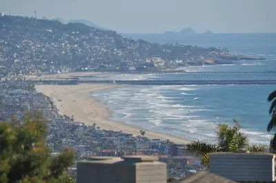 a view of a beach and the ocean at PRIVATE La Jolla Guest Suite in San Diego