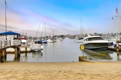 a group of boats are docked at a marina at 319 Coronado in Newport Beach