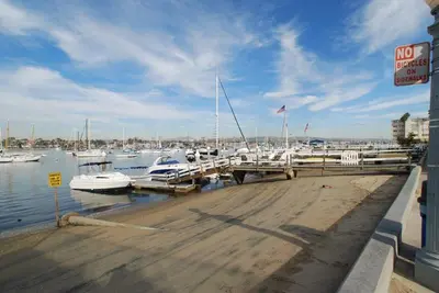 a marina with boats parked in the water at 327 Alvarado Pl in Newport Beach