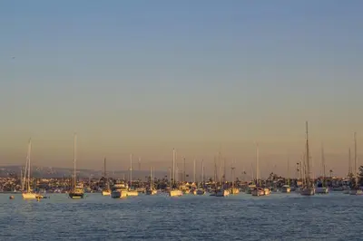 a large group of boats sitting in the water at 5408 Seashore Dr A in Newport Beach