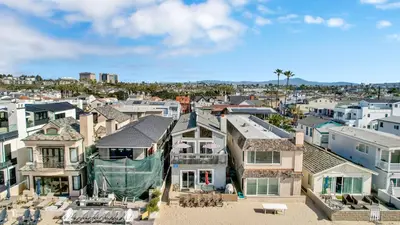 an aerial view of a city with houses at 3607 Seashore A & B in Newport Beach